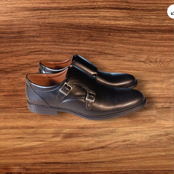 New York & Company Terry Men's Size 10.5 Double Monk Strap Dress Shoes Black New - Picture 11 of 14